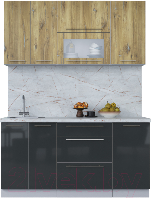 Кухонный гарнитур Интерлиния Мила Пластик 1.6 В - фото