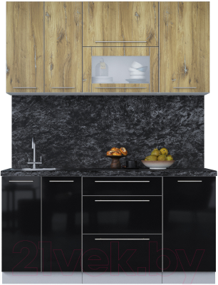 Кухонный гарнитур Интерлиния Мила Пластик 1.6 В - фото