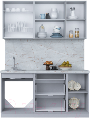 Кухонный гарнитур Интерлиния Мила Пластик 1.6 В