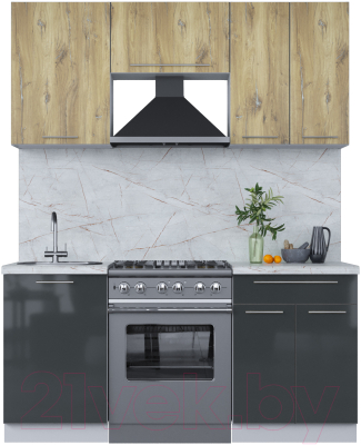 Кухонный гарнитур Интерлиния Мила Пластик 1.7 А - фото