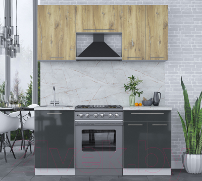 Кухонный гарнитур Интерлиния Мила Пластик 1.7 А