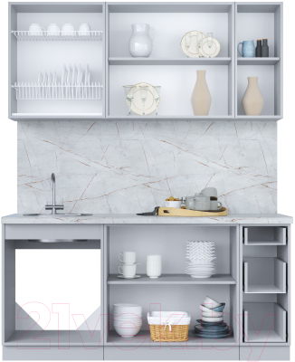 Кухонный гарнитур Интерлиния Мила Пластик 1.7 Б