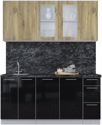 Кухонный гарнитур Интерлиния Мила Пластик 1.7 Б - фото