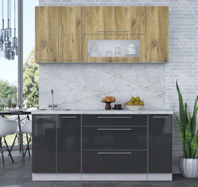 Кухонный гарнитур Интерлиния Мила Пластик 1.7 В