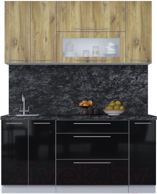 Кухонный гарнитур Интерлиния Мила Пластик 1.7 В - фото