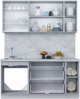 Кухонный гарнитур Интерлиния Мила Пластик 1.7 В