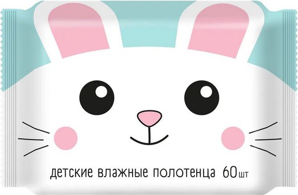 Влажные салфетки детские No Brand Полотенца универсальн с экстр. ромашки, алоэ и витамином Е №60 - фото