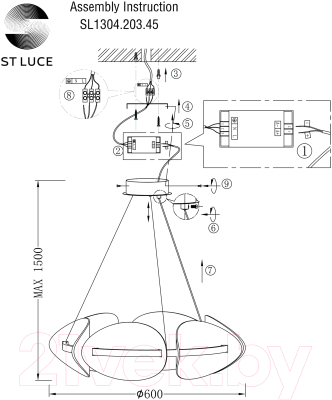 Потолочный светильник ST Luce SL1304.203.45