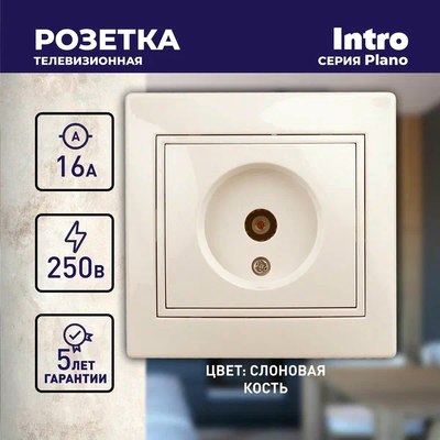 Розетка INTRO Plano 1-301-02 / Б0027618