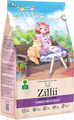 Сухой корм для кошек Zillii Hairball Control индейка с уткой / 5658180 - фото