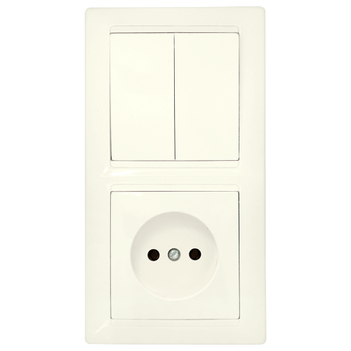 Блок выключатель+розетка Bylectrica 2В-РЦ-687 / 687беж