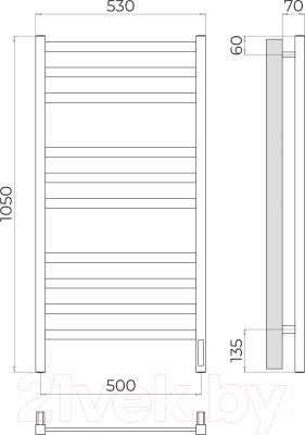 Полотенцесушитель электрический Terminus Ното П10 500x1050