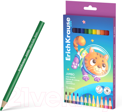 Набор цветных карандашей Erich Krause Kids. Jumbo Space Animals / 61780