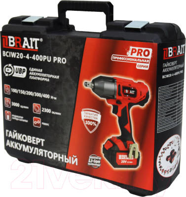 Аккумуляторный гайковерт Brait BCIW20-4-400PU PRO