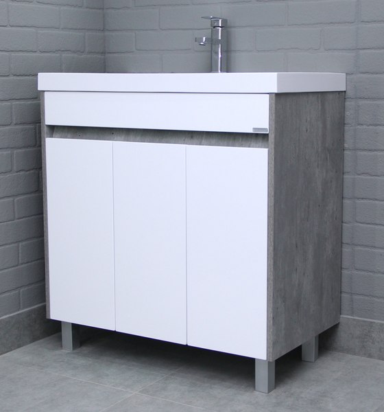 Тумба под умывальник Домино Classica 80 Karlo без ящика DK5311T (бетон) - фото