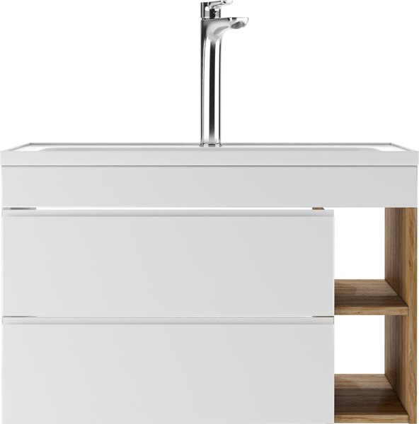 Тумба под умывальник Домино Absolute 80 Frost с двумя ящиками В2