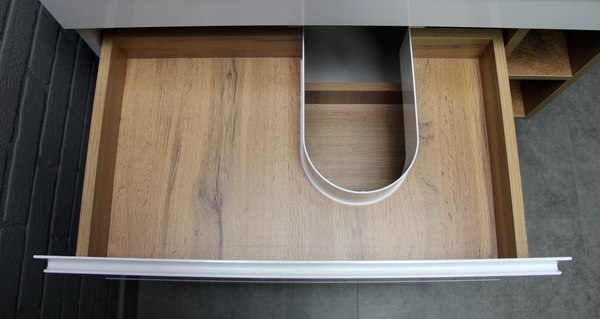 Тумба под умывальник Домино Absolute 80 Frost с двумя ящиками В2