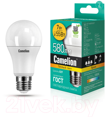Лампа Camelion LED7-A60/830/E27 / 11253