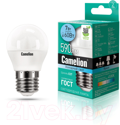 Лампа Camelion LED7-G45/845/E27 / 12072