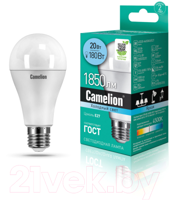 Лампа Camelion LED20-A65/845/E27 / 13165