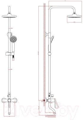 Душевая система со смесителем A-Five А5-0537