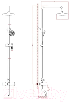 Душевая система со смесителем A-Five А5-0637