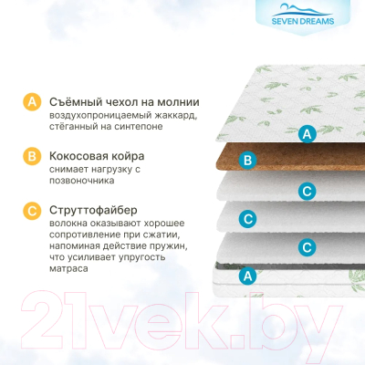 Матрас в кроватку Seven Dreams Strutto Classic-cocos 415184