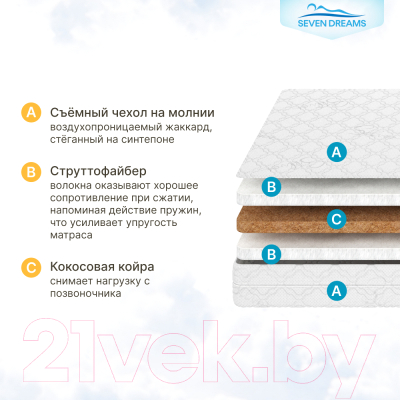 Матрас Seven Dreams Cocos Strutto 415236