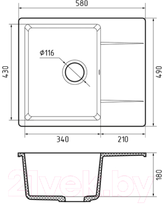 Мойка кухонная GranFest Quarz GF-UR-258L