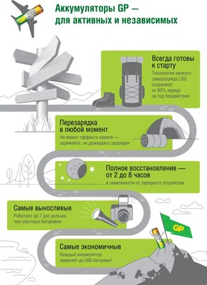 Комплект аккумуляторов GP Batteries 100AAAHC AAA NiMH 1000mAh / 100AAAHC-2DECRC2