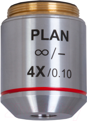 Объектив для микроскопа Levenhuk MED 4x/беск / 76074 - фото