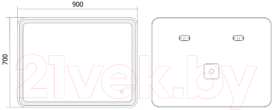 Зеркало Axus Umbrella 90x70 Стандарт