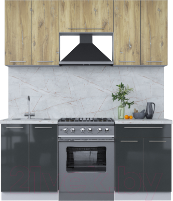 Кухонный гарнитур Интерлиния Мила Пластик 1.8 А - фото