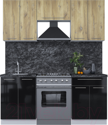 Кухонный гарнитур Интерлиния Мила Пластик 1.8 А - фото