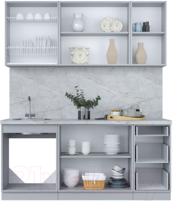 Кухонный гарнитур Интерлиния Мила Пластик 1.8 Б
