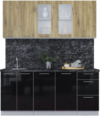 Кухонный гарнитур Интерлиния Мила Пластик 1.8 Б - фото