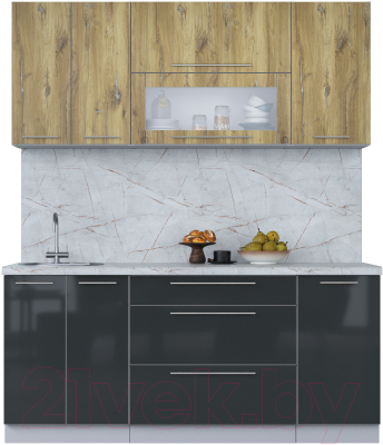 Кухонный гарнитур Интерлиния Мила Пластик 1.8 В - фото