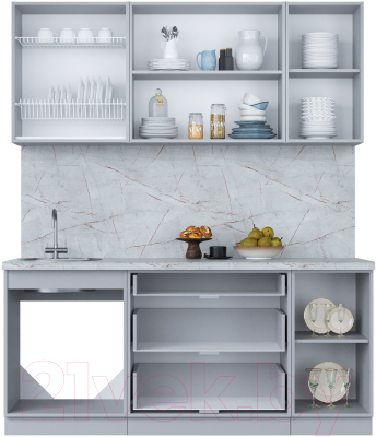 Кухонный гарнитур Интерлиния Мила Пластик 1.8 В