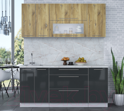 Кухонный гарнитур Интерлиния Мила Пластик 1.8 В