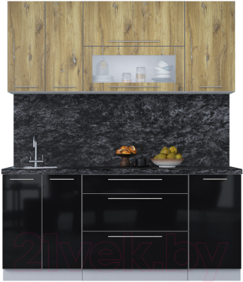 Кухонный гарнитур Интерлиния Мила Пластик 1.8 В - фото