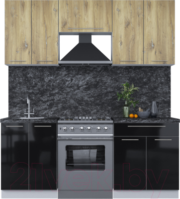 Кухонный гарнитур Интерлиния Мила Пластик 1.9 А - фото