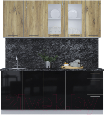 Кухонный гарнитур Интерлиния Мила Пластик 1.9 Б - фото