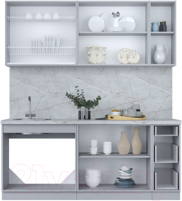 Кухонный гарнитур Интерлиния Мила Пластик 1.9 Б