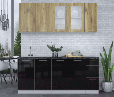 Кухонный гарнитур Интерлиния Мила Пластик 1.9 Б