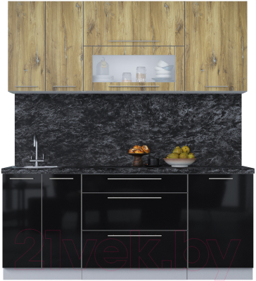 Кухонный гарнитур Интерлиния Мила Пластик 1.9 В - фото