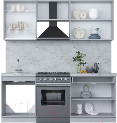 Кухонный гарнитур Интерлиния Мила Пластик 2.0 А