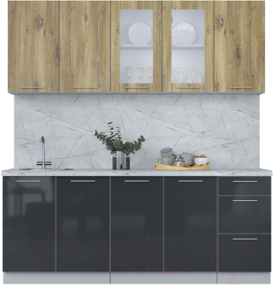 Кухонный гарнитур Интерлиния Мила Пластик 2.0 Б - фото