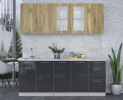 Кухонный гарнитур Интерлиния Мила Пластик 2.0 Б