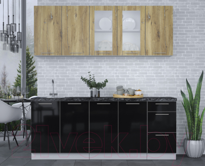 Кухонный гарнитур Интерлиния Мила Пластик 2.0 Б