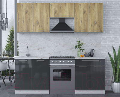 Кухонный гарнитур Интерлиния Мила Пластик 2.1 А